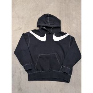 Nike Sportswear Fleece Womens XS Oversized Pullover Swoosh Hoodie (Black) DR6199